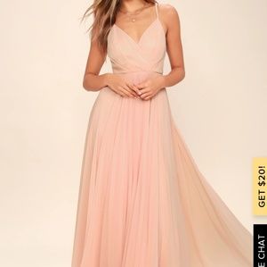 Lulu's blush pink bridesmaid dress